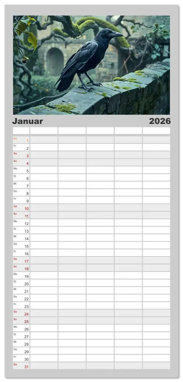 Bild: 9783516612929 | Familienplaner 2026 - Schattenkuss - Tiere in den Armen der Nacht...