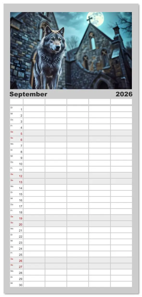 Bild: 9783516612929 | Familienplaner 2026 - Schattenkuss - Tiere in den Armen der Nacht...