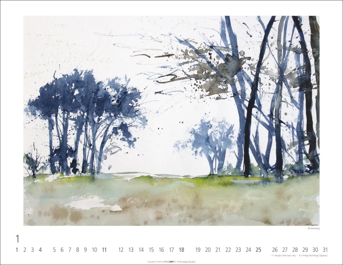 Bild: 9783839902929 | Zwischen Himmel und Erde Kalender 2026 - Aquarelle von Hans-Jürgen...