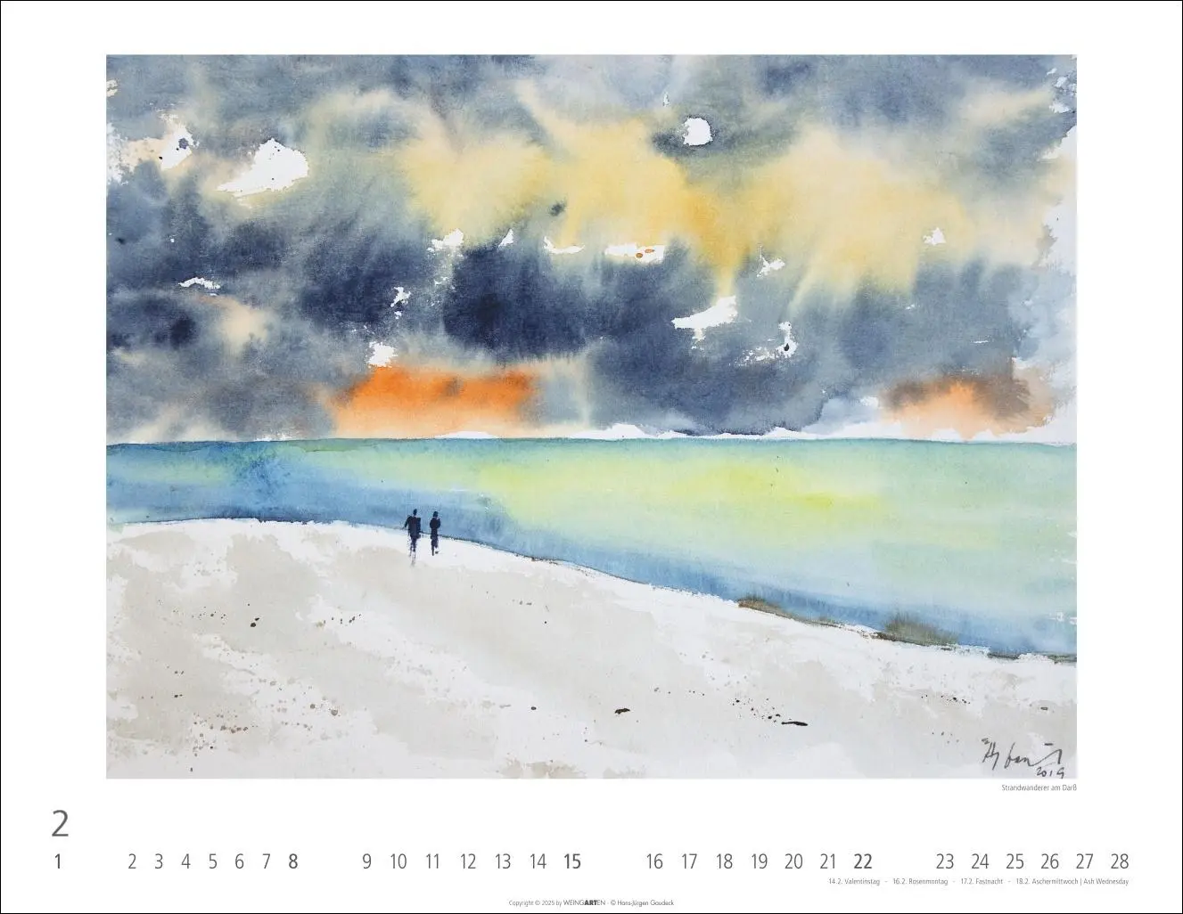 Bild: 9783839902929 | Zwischen Himmel und Erde Kalender 2026 - Aquarelle von Hans-Jürgen...