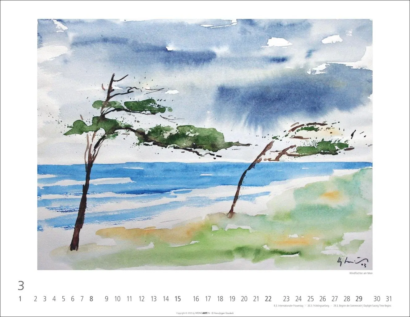 Bild: 9783839902929 | Zwischen Himmel und Erde Kalender 2026 - Aquarelle von Hans-Jürgen...
