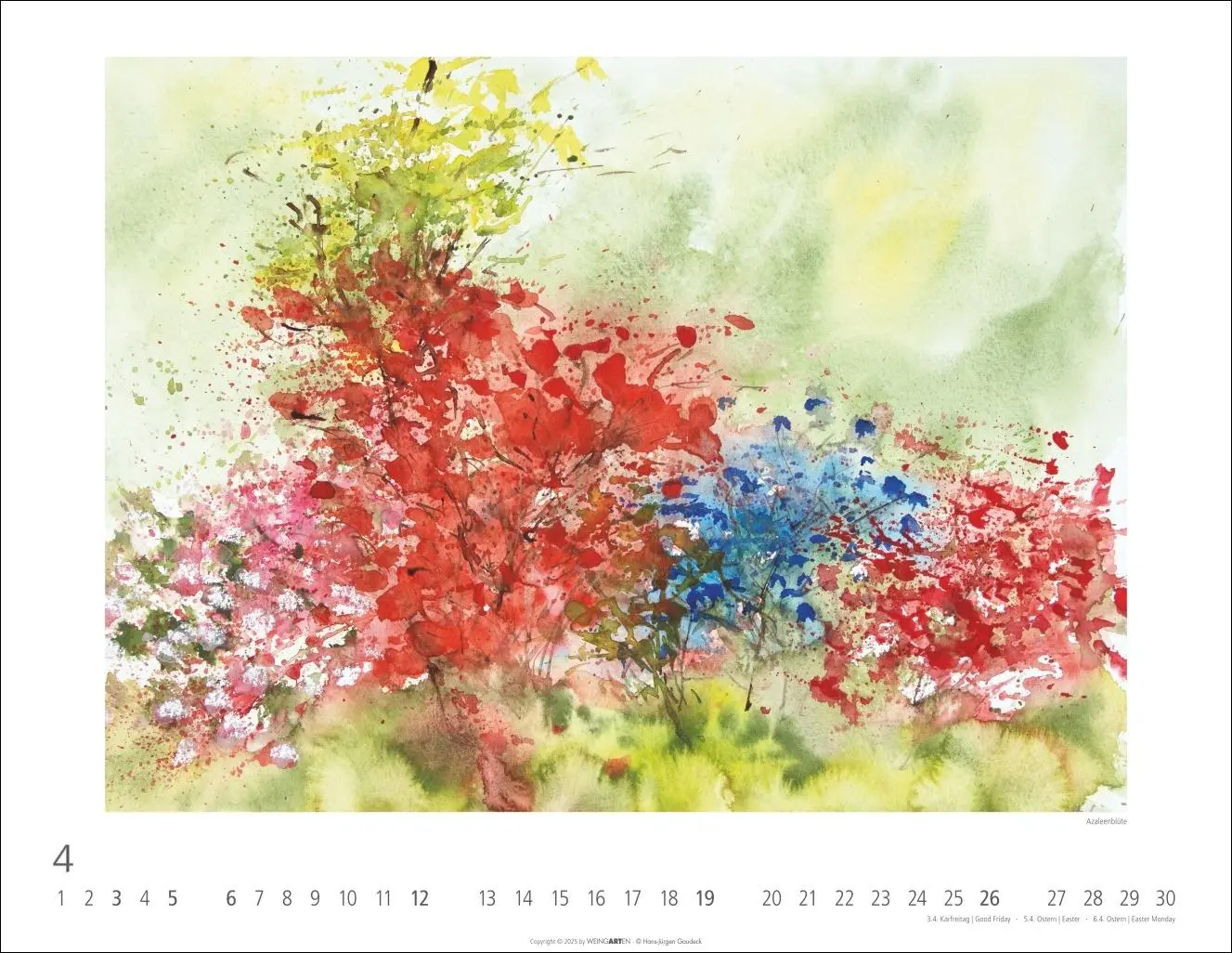 Bild: 9783839902929 | Zwischen Himmel und Erde Kalender 2026 - Aquarelle von Hans-Jürgen...