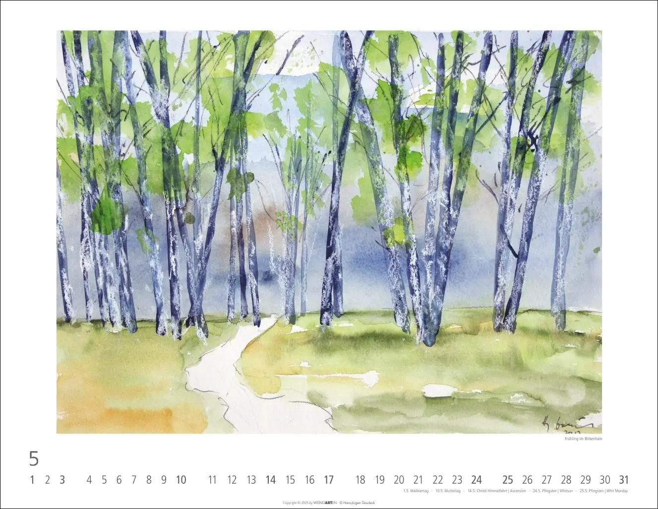 Bild: 9783839902929 | Zwischen Himmel und Erde Kalender 2026 - Aquarelle von Hans-Jürgen...