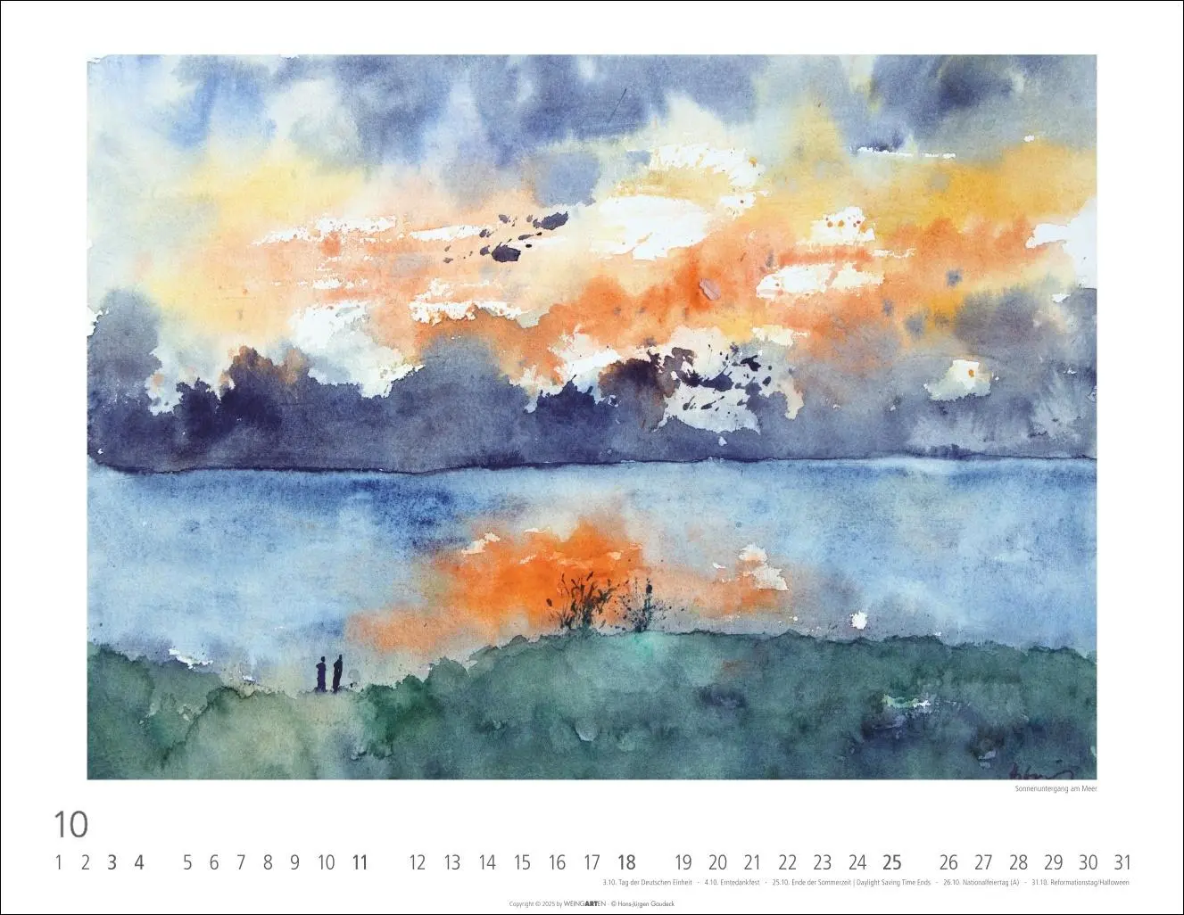 Bild: 9783839902929 | Zwischen Himmel und Erde Kalender 2026 - Aquarelle von Hans-Jürgen...