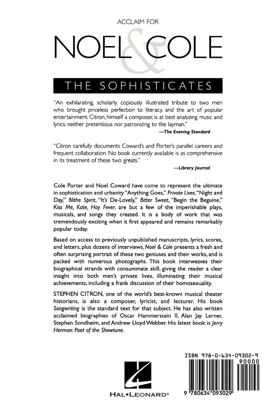 Rückseite: 9780634093029 | Noel &amp; Cole | The Sophisticates | Stephen Citron | Taschenbuch | Buch