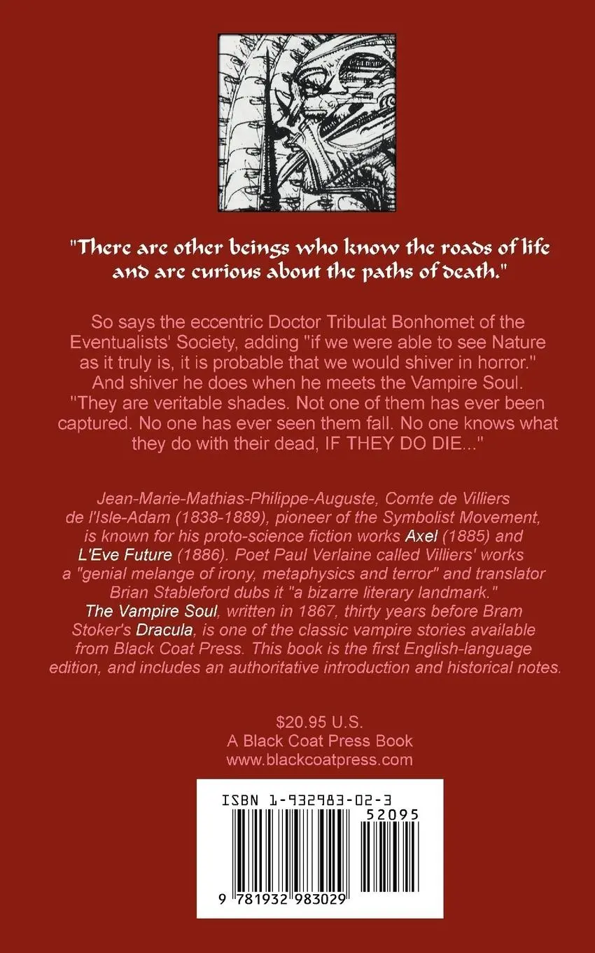 Rückseite: 9781932983029 | The Vampire Soul and Other Sardonic Tales | l'Isle-Adam | Taschenbuch