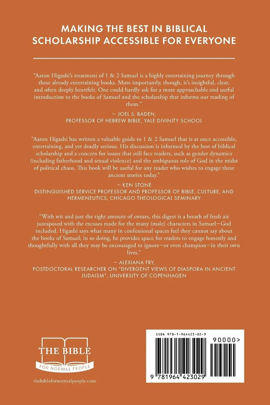Rückseite: 9781964423029 | 1 &amp; 2 Samuel for Normal People | Aaron Higashi | Taschenbuch | 2024