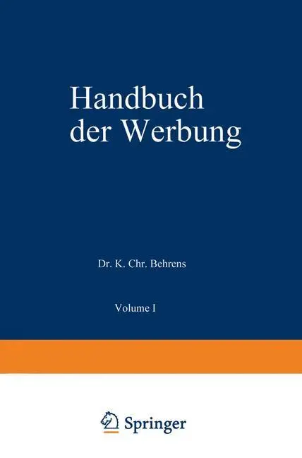 Cover: 9783409993029 | Handbuch der Werbung | Karl Christian Behrens | Taschenbuch | xi