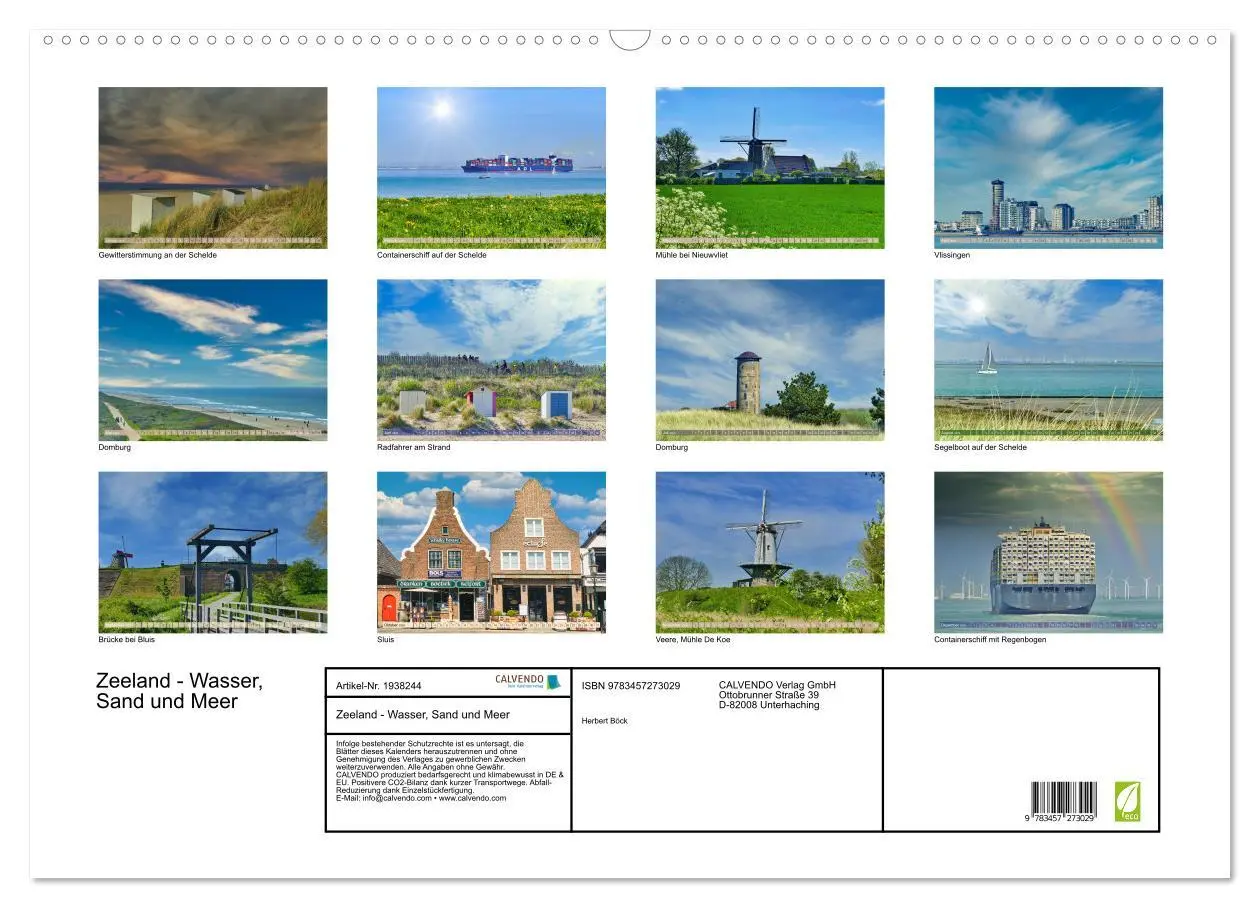 Bild: 9783457273029 | Zeeland - Wasser, Sand und Meer (Wandkalender 2026 DIN A2 quer),...