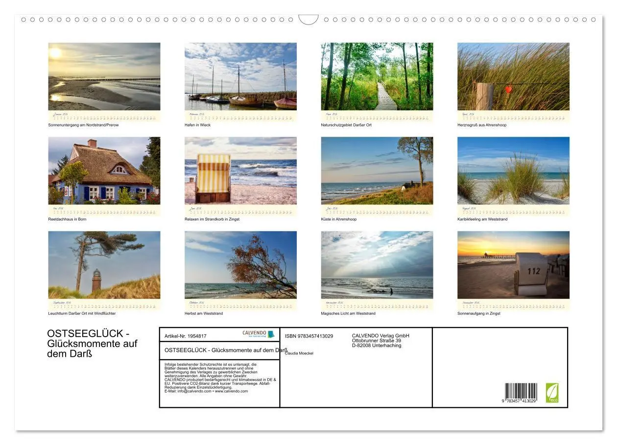 Bild: 9783457413029 | OSTSEEGLÜCK - Glücksmomente auf dem Darß (Wandkalender 2026 DIN A2...