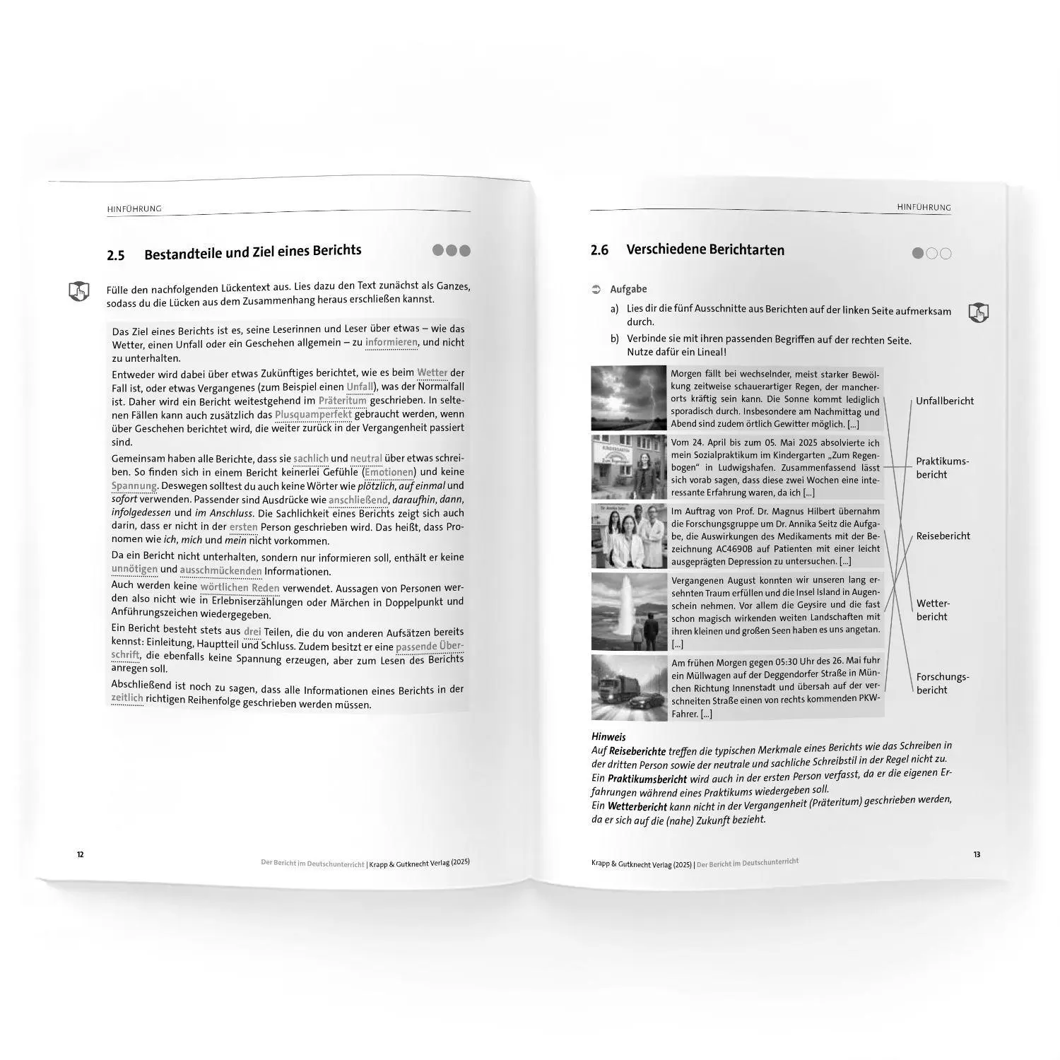 Bild: 9783963233029 | Der Bericht im Deutschunterricht | Lehrbuch, Download | Florian Fuchs