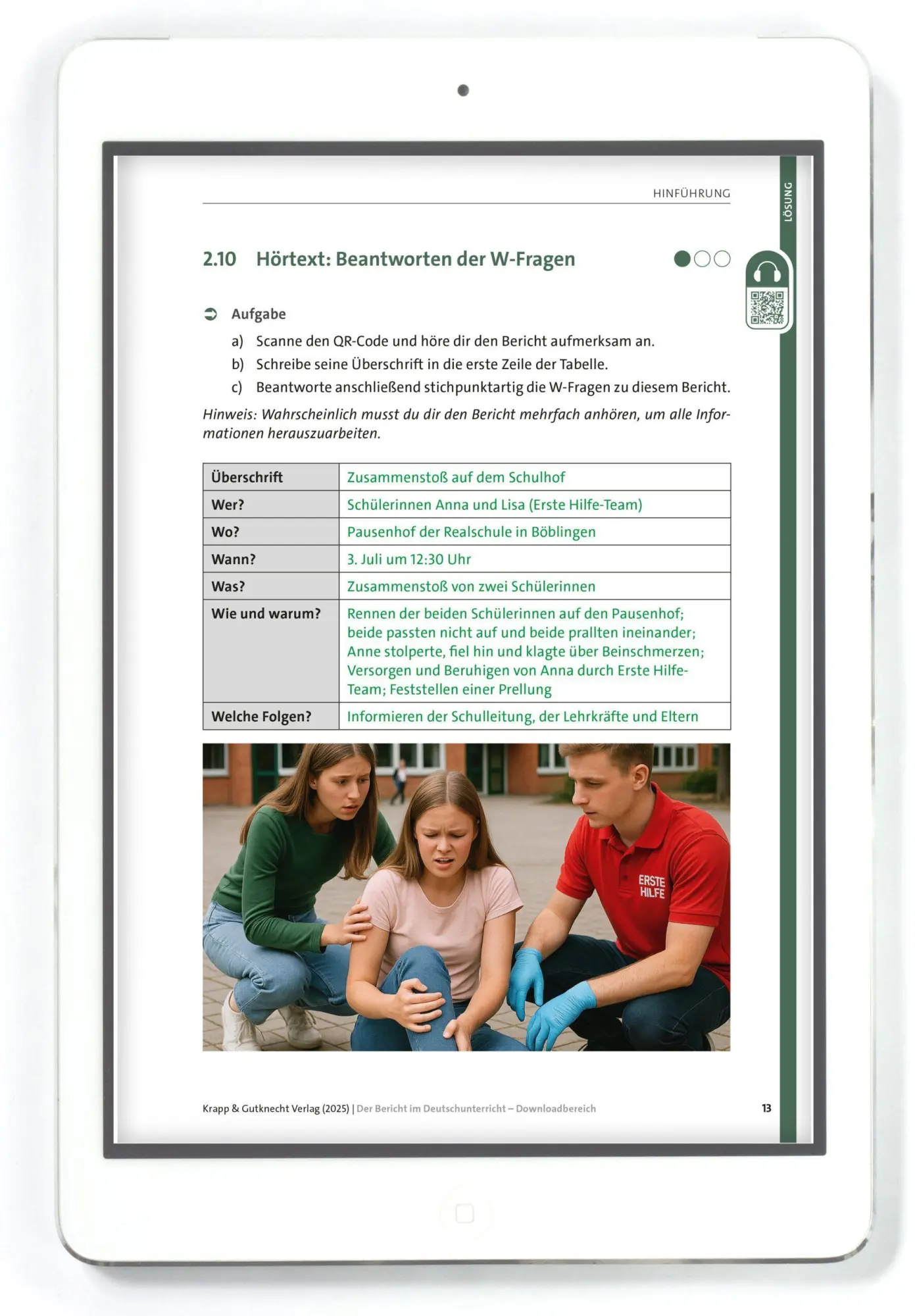 Bild: 9783963233029 | Der Bericht im Deutschunterricht | Lehrbuch, Download | Florian Fuchs