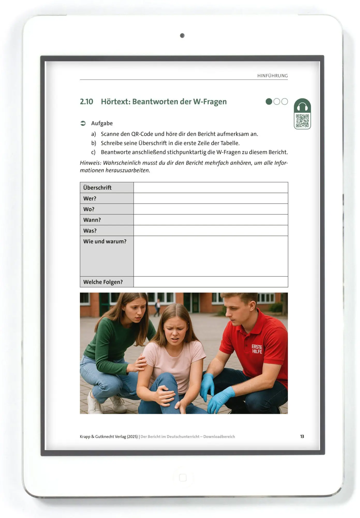 Bild: 9783963233029 | Der Bericht im Deutschunterricht | Lehrbuch, Download | Florian Fuchs