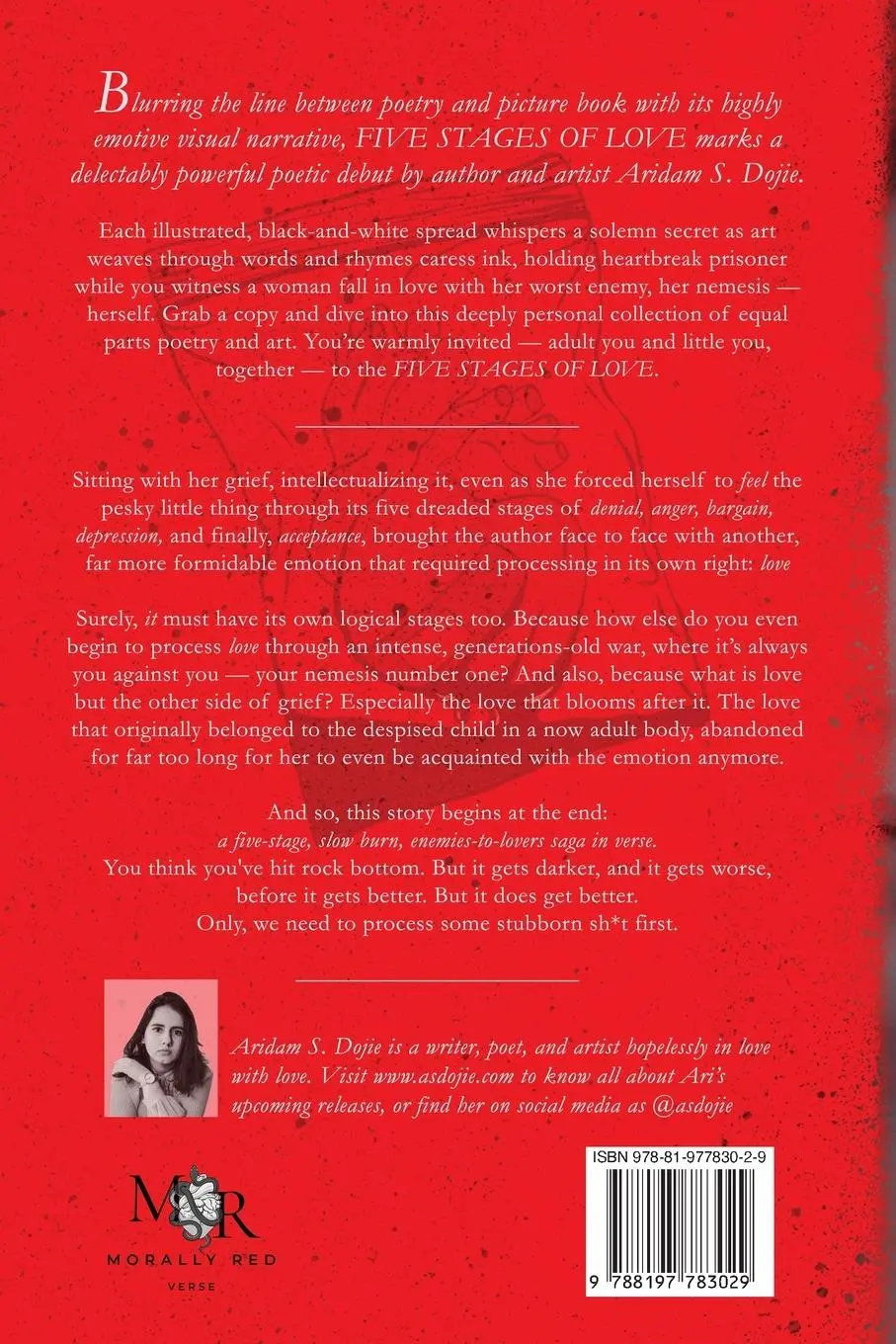 Rückseite: 9788197783029 | Five Stages of Love | Poems, Art | Aridam S. Dojie | Taschenbuch