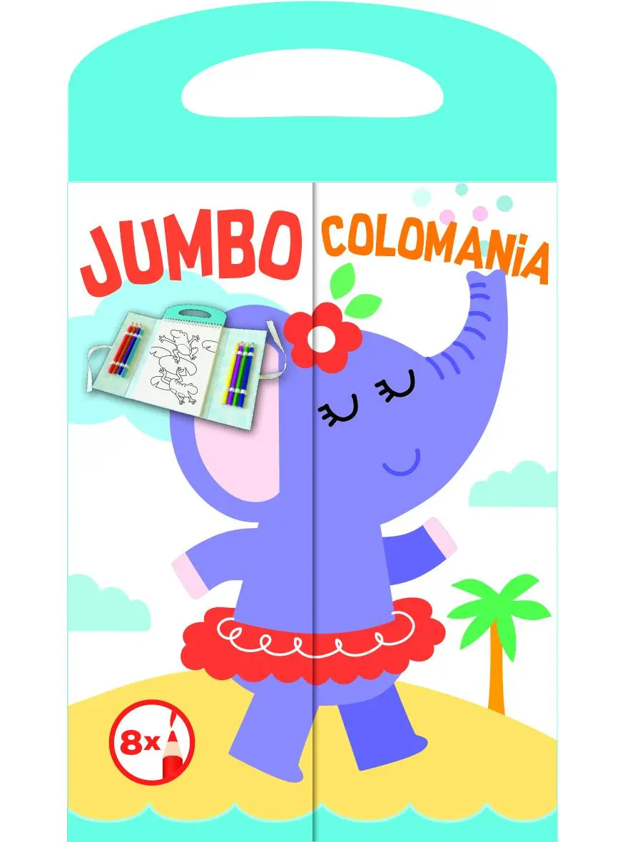 Cover: 9789463993029 | Jumbo Colomania - Elefant | Mit 8 Farbstiften | Box | Deutsch | 2021