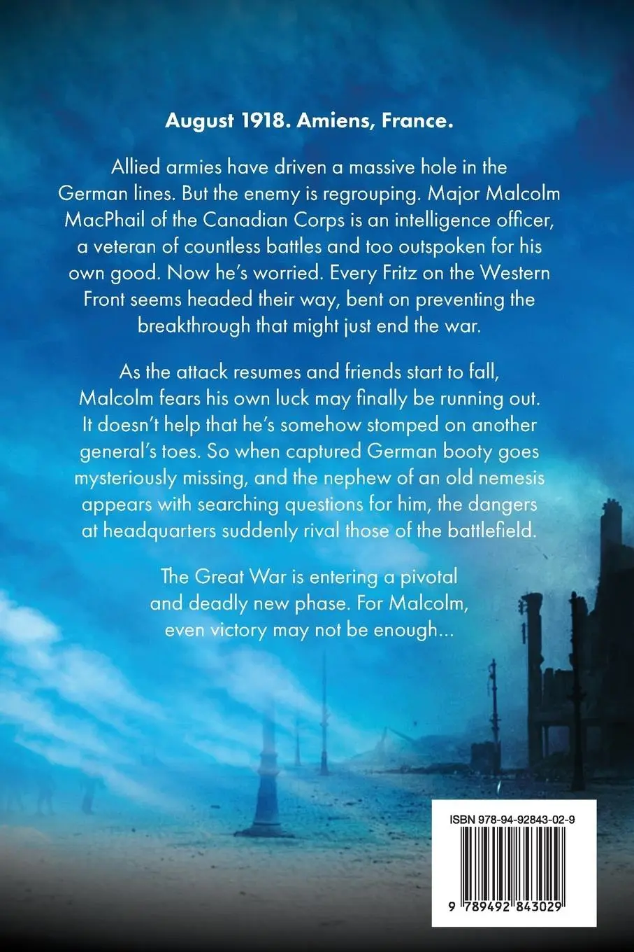 Rückseite: 9789492843029 | My Hundred Days of War | A Malcolm MacPhail WW1 novel | Darrell Duthie