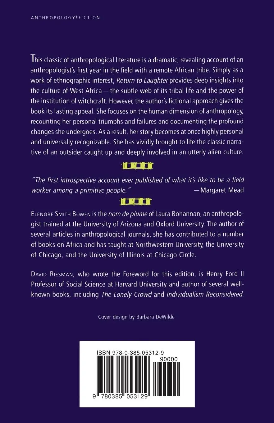 Rückseite: 9780385053129 | Return to Laughter | An Anthropological Novel | Elenore Smith Bowen