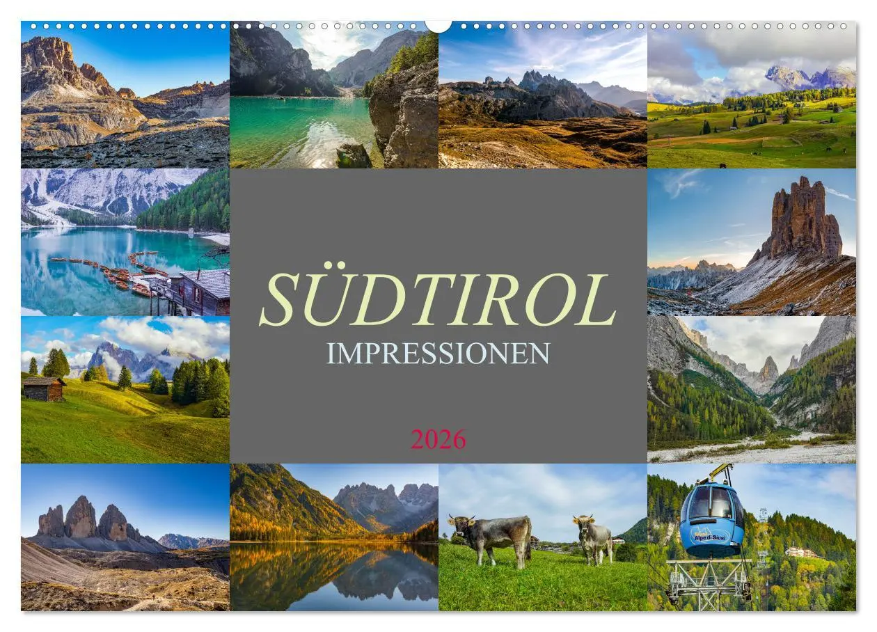 Cover: 9783457263129 | Südtirol Impressionen (Wandkalender 2026 DIN A2 quer), CALVENDO...