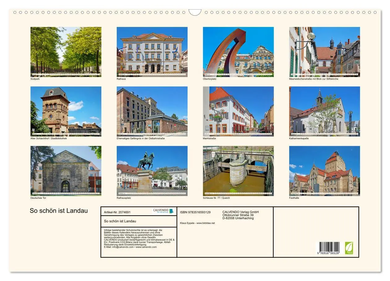 Bild: 9783516593129 | So schön ist Landau (Wandkalender 2026 DIN A2 quer), CALVENDO...