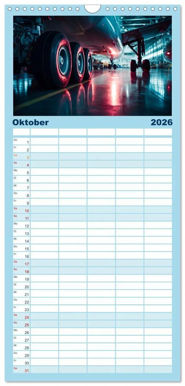 Bild: 9783516663129 | Familienplaner 2026 - Flugzeuge hautnah - Flugzeugkalender für...