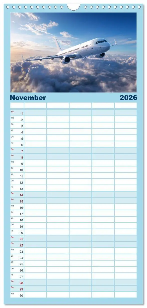Bild: 9783516663129 | Familienplaner 2026 - Flugzeuge hautnah - Flugzeugkalender für...