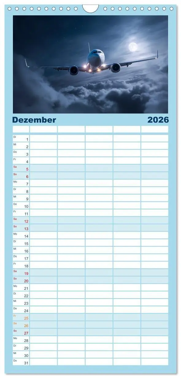 Bild: 9783516663129 | Familienplaner 2026 - Flugzeuge hautnah - Flugzeugkalender für...