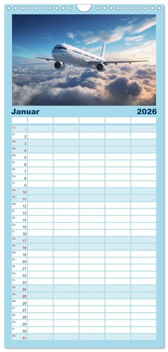Bild: 9783516663129 | Familienplaner 2026 - Flugzeuge hautnah - Flugzeugkalender für...