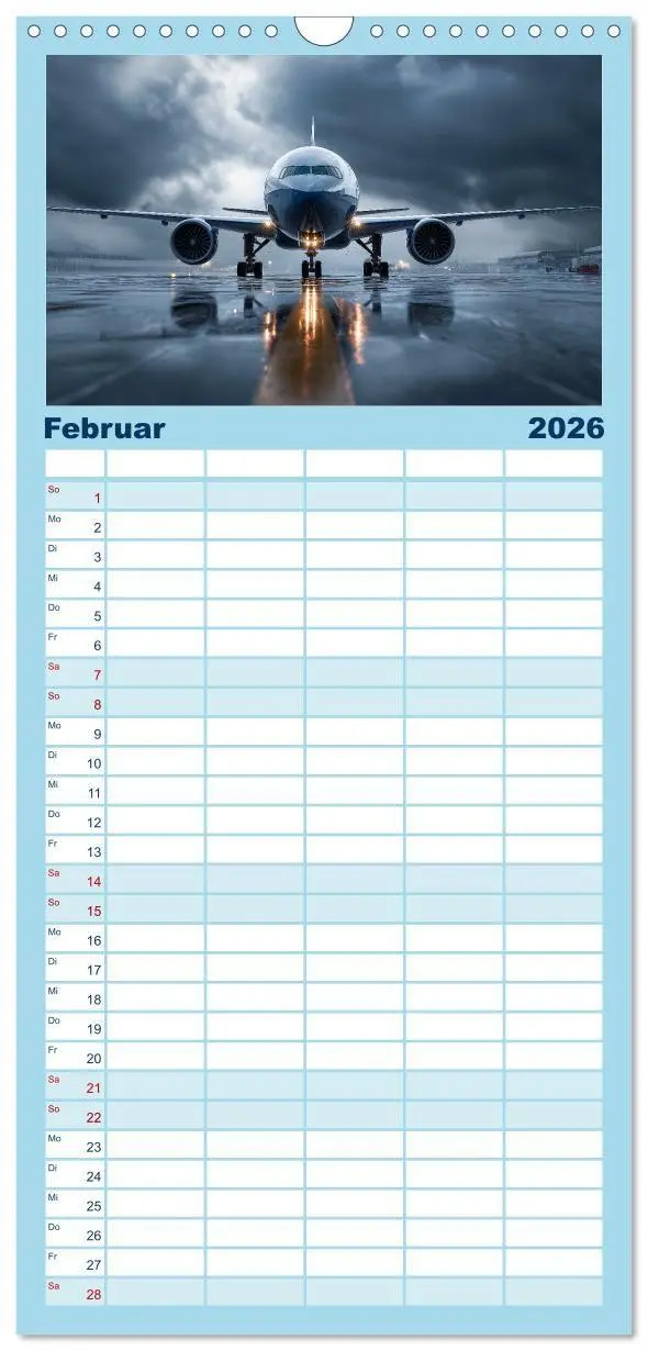 Bild: 9783516663129 | Familienplaner 2026 - Flugzeuge hautnah - Flugzeugkalender für...