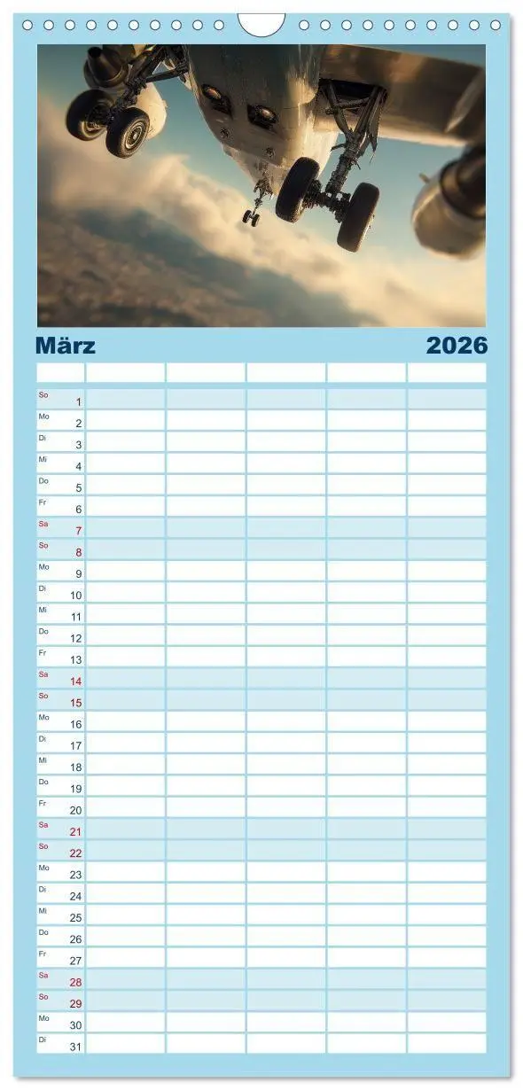 Bild: 9783516663129 | Familienplaner 2026 - Flugzeuge hautnah - Flugzeugkalender für...