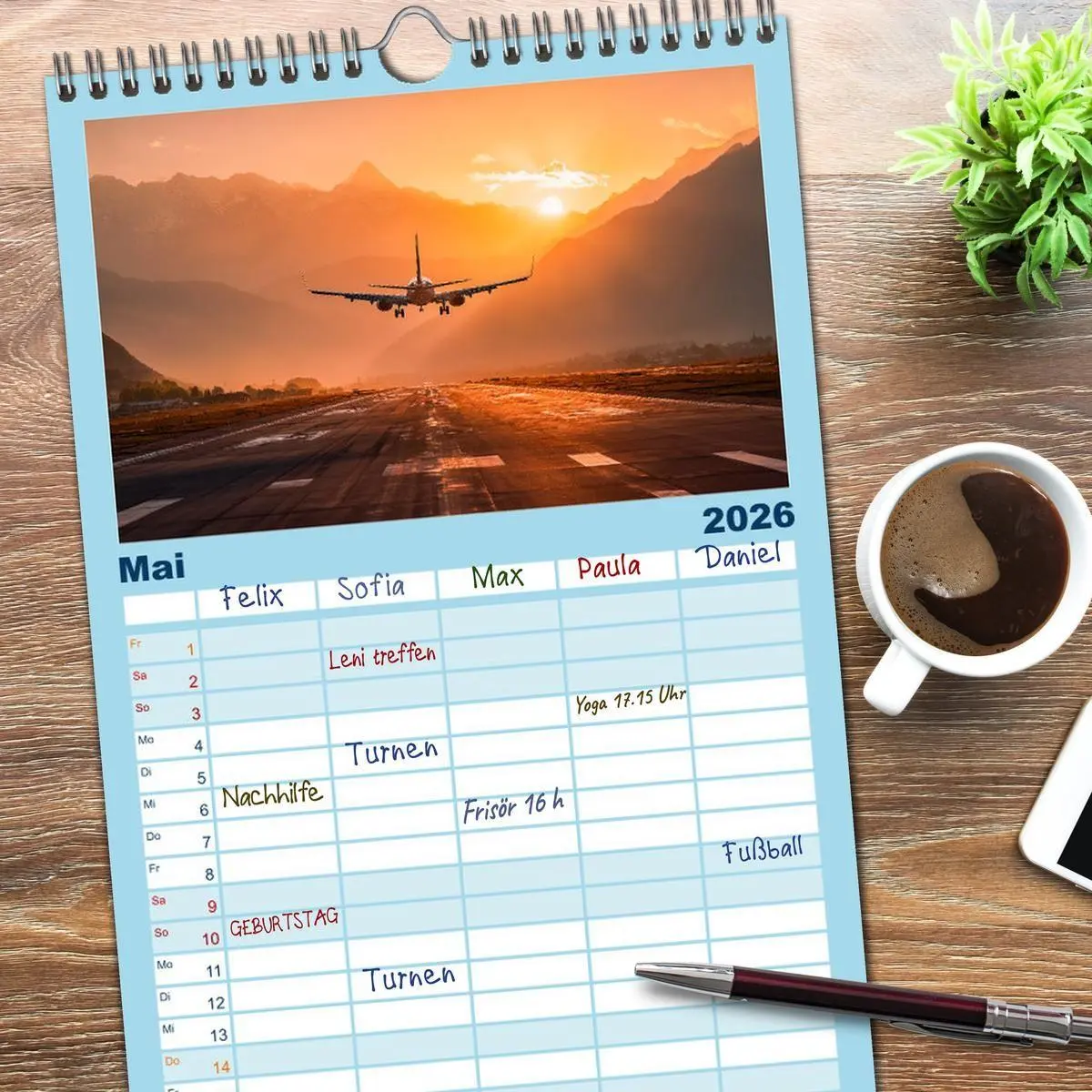 Bild: 9783516663129 | Familienplaner 2026 - Flugzeuge hautnah - Flugzeugkalender für...