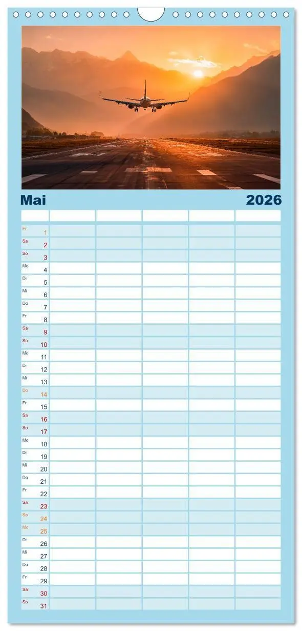 Bild: 9783516663129 | Familienplaner 2026 - Flugzeuge hautnah - Flugzeugkalender für...