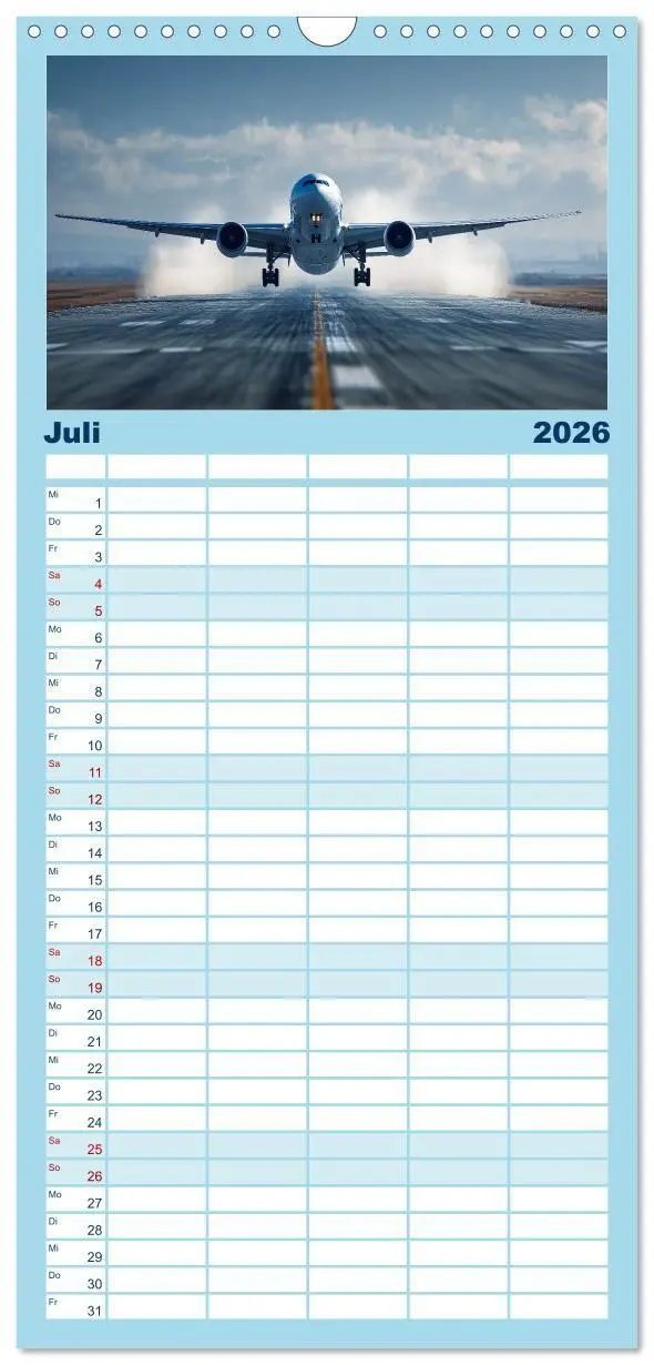 Bild: 9783516663129 | Familienplaner 2026 - Flugzeuge hautnah - Flugzeugkalender für...