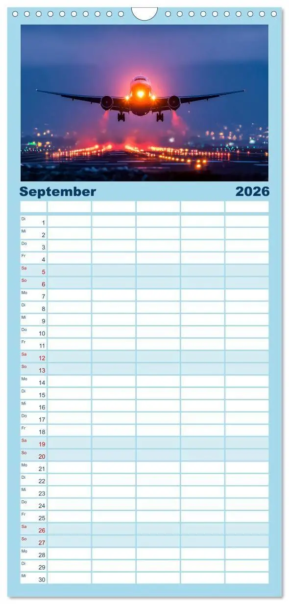 Bild: 9783516663129 | Familienplaner 2026 - Flugzeuge hautnah - Flugzeugkalender für...