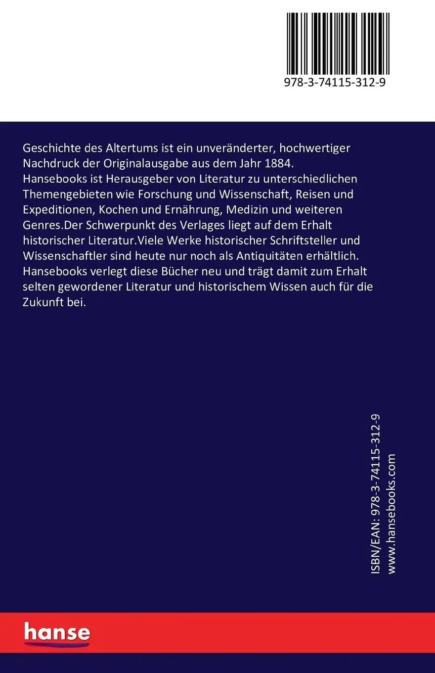 Rückseite: 9783741153129 | Geschichte des Altertums | Eduard Meyer | Taschenbuch | 680 S. | 2016