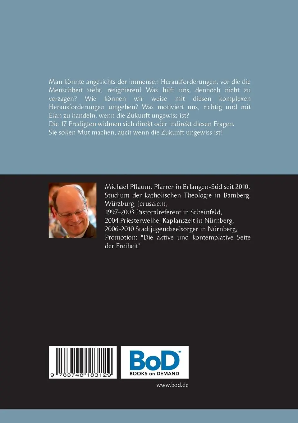 Rückseite: 9783748183129 | Predigten gegen das Verzagen | Michael Pflaum | Taschenbuch | 100 S.
