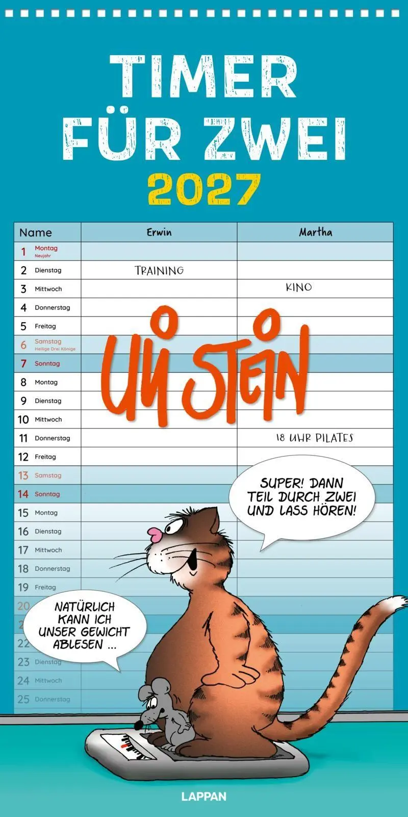 Cover: 9783830323129 | Uli Stein Timer für zwei 2027: Monatskalender für die Wand | Uli Stein