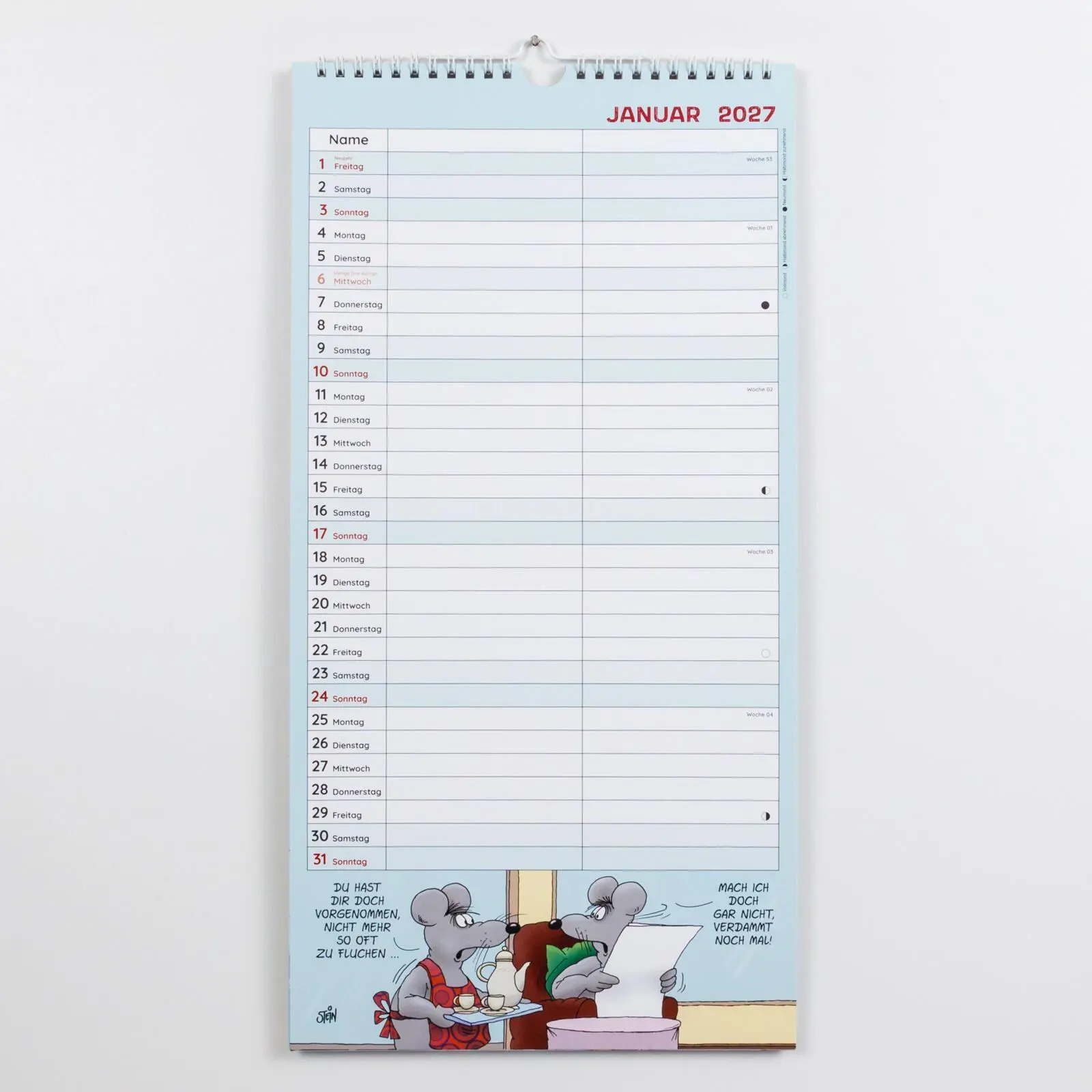 Bild: 9783830323129 | Uli Stein Timer für zwei 2027: Monatskalender für die Wand | Uli Stein