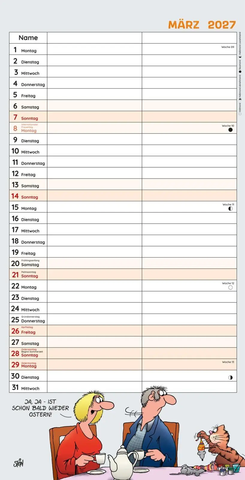 Bild: 9783830323129 | Uli Stein Timer für zwei 2027: Monatskalender für die Wand | Uli Stein