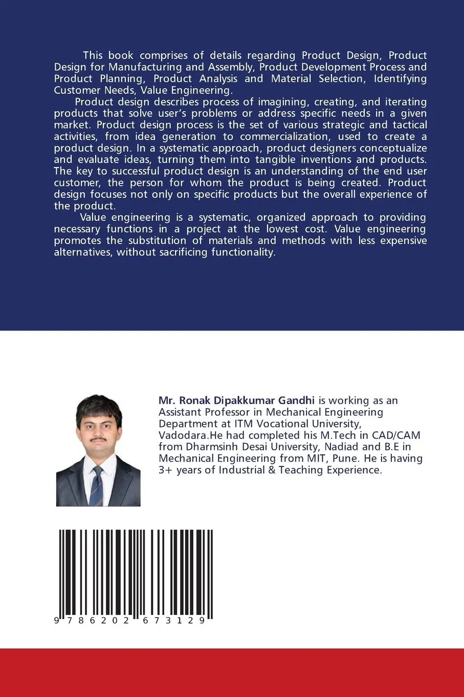 Rückseite: 9786202673129 | Product Design and Value Engineering | Ronak Gandhi | Taschenbuch