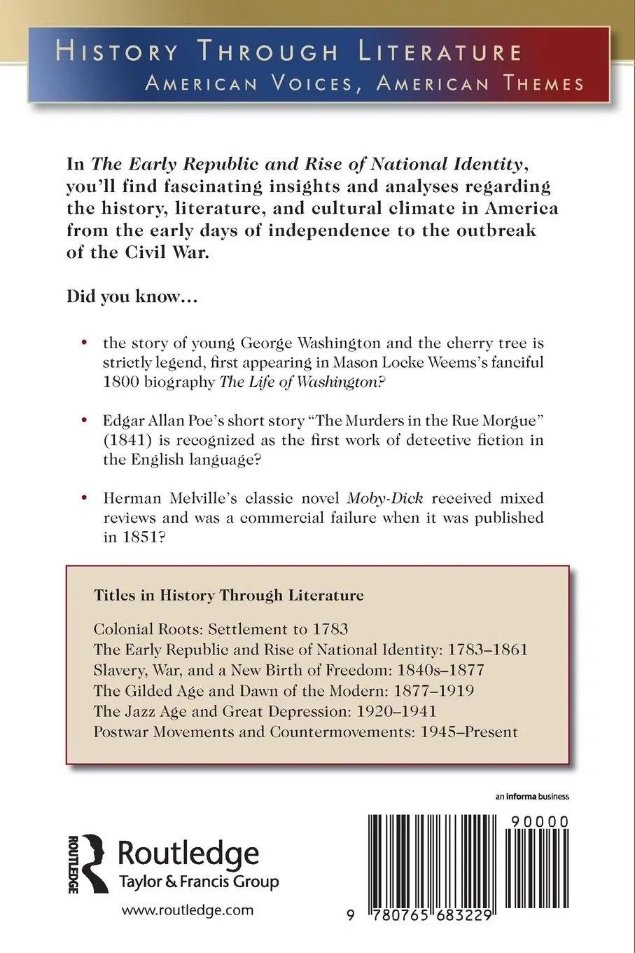 Rückseite: 9780765683229 | The Early Republic and Rise of National Identity | 1783-1861 | Hacker
