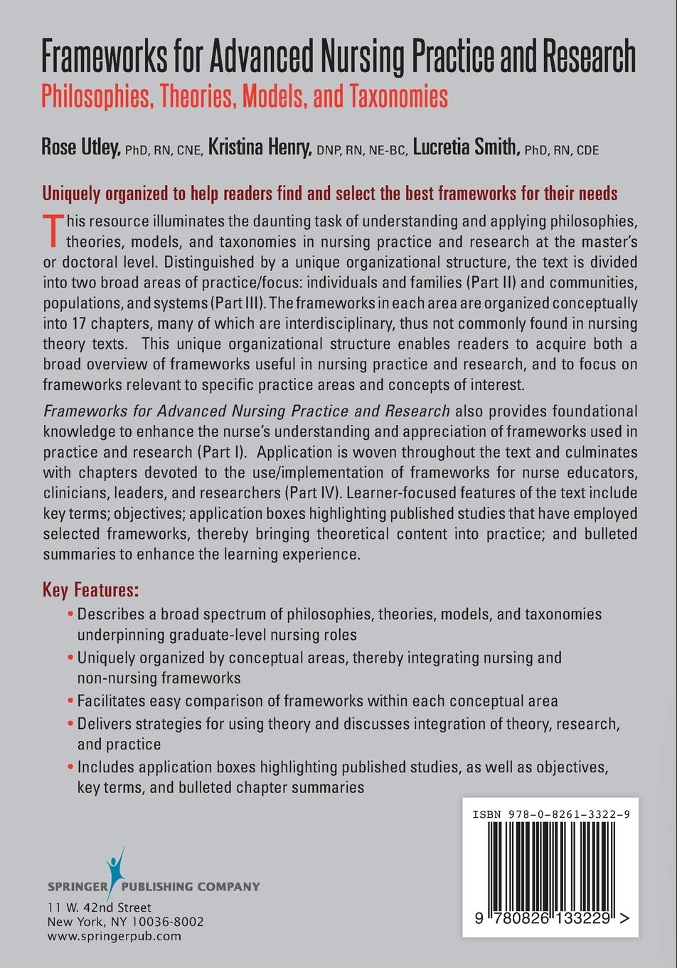 Rückseite: 9780826133229 | Frameworks for Advanced Nursing Practice and Research | Utley (u. a.)