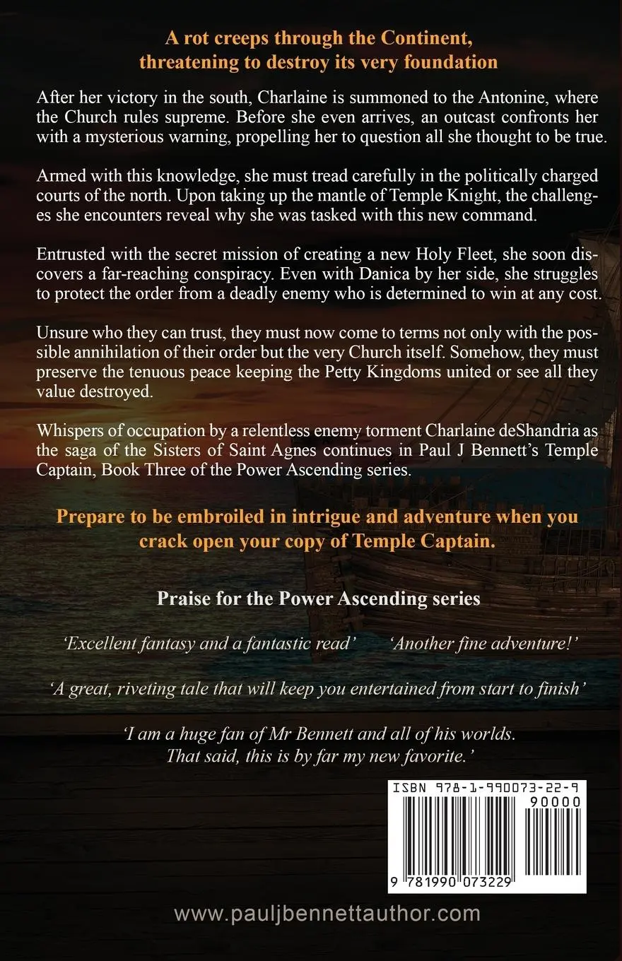 Rückseite: 9781990073229 | Temple Captain | An Epic Military Fantasy Novel | Paul J Bennett