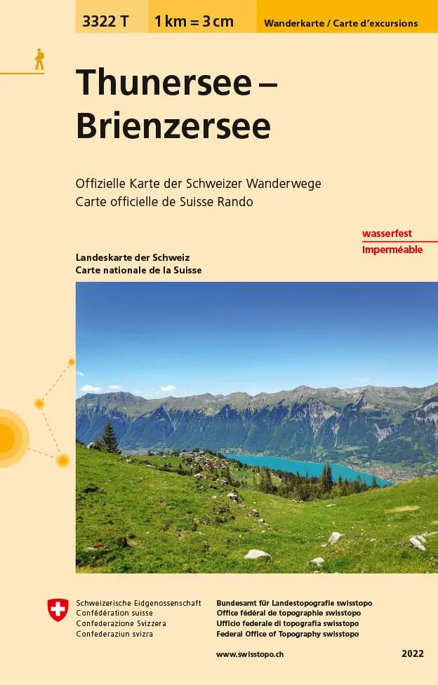 Cover: 9783302333229 | Swisstopo 1 : 33 333 Thunersee Brienzersee | swisstopo | (Land-)Karte