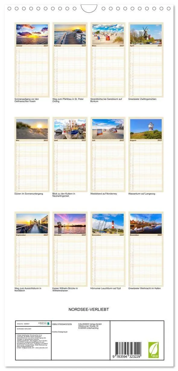 Bild: 9783594323229 | Familienplaner 2027 - NORDSEE-VERLIEBT mit 5 Spalten (Wandkalender,...