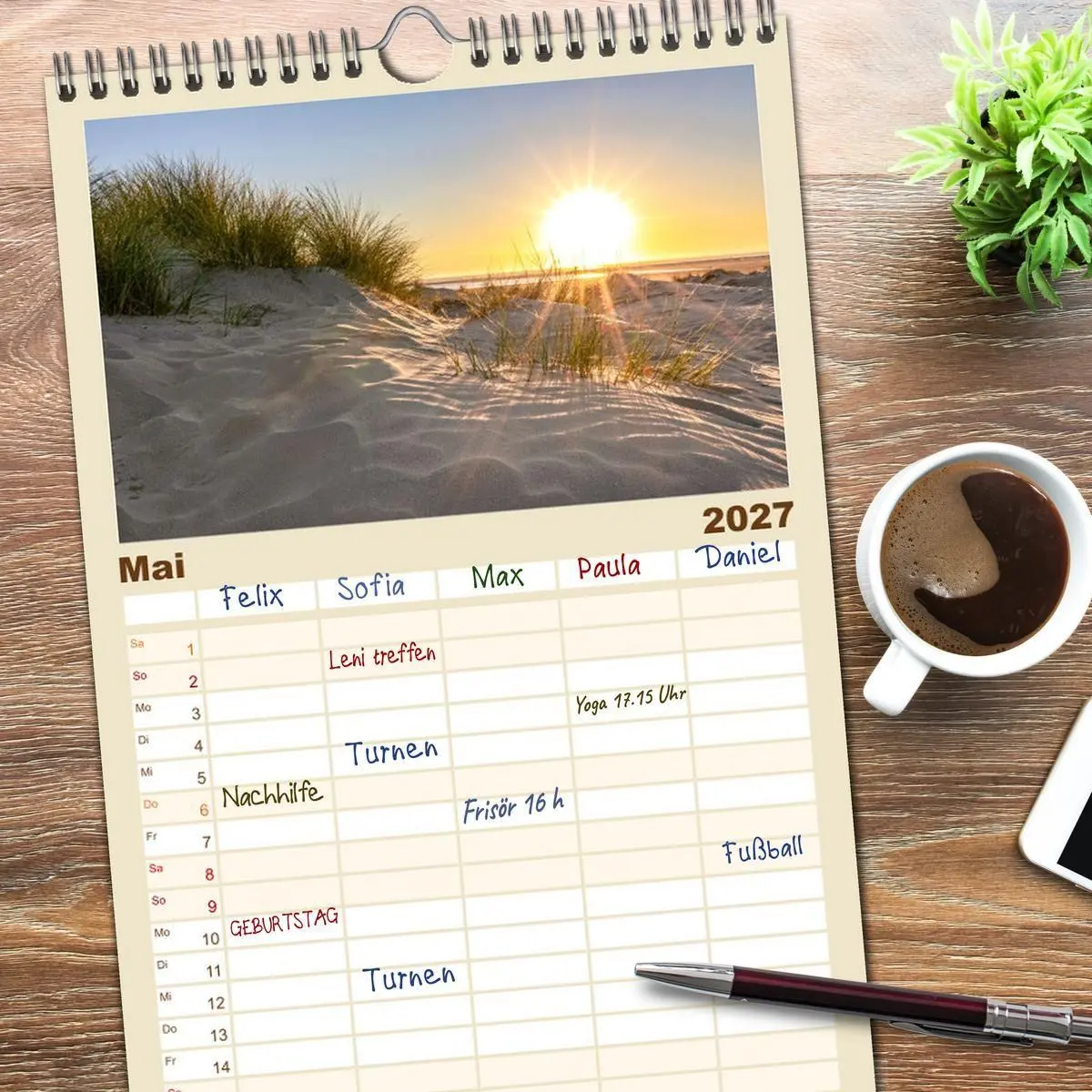 Bild: 9783594323229 | Familienplaner 2027 - NORDSEE-VERLIEBT mit 5 Spalten (Wandkalender,...