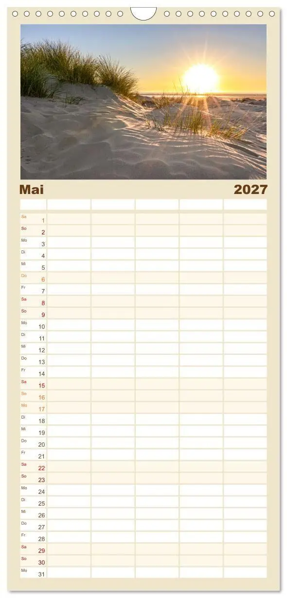 Bild: 9783594323229 | Familienplaner 2027 - NORDSEE-VERLIEBT mit 5 Spalten (Wandkalender,...