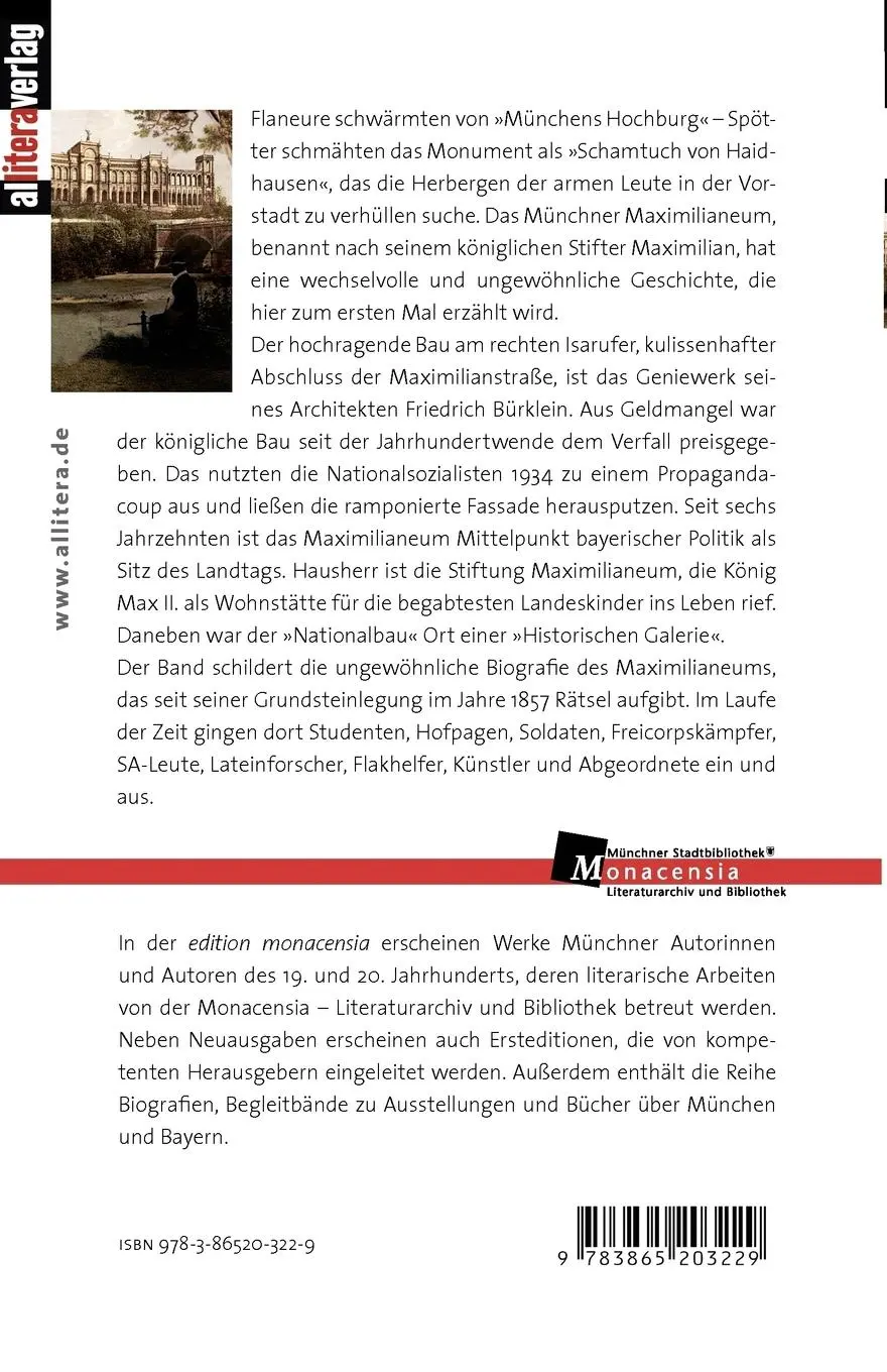 Rückseite: 9783865203229 | Das Maximilianeum | Biografie eines Gebäudes | Peter Jakob Kock | Buch