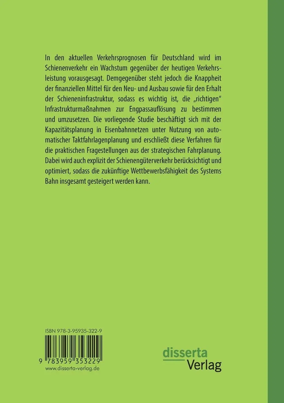 Rückseite: 9783959353229 | Strategische Planung und Optimierung der Kapazität in...