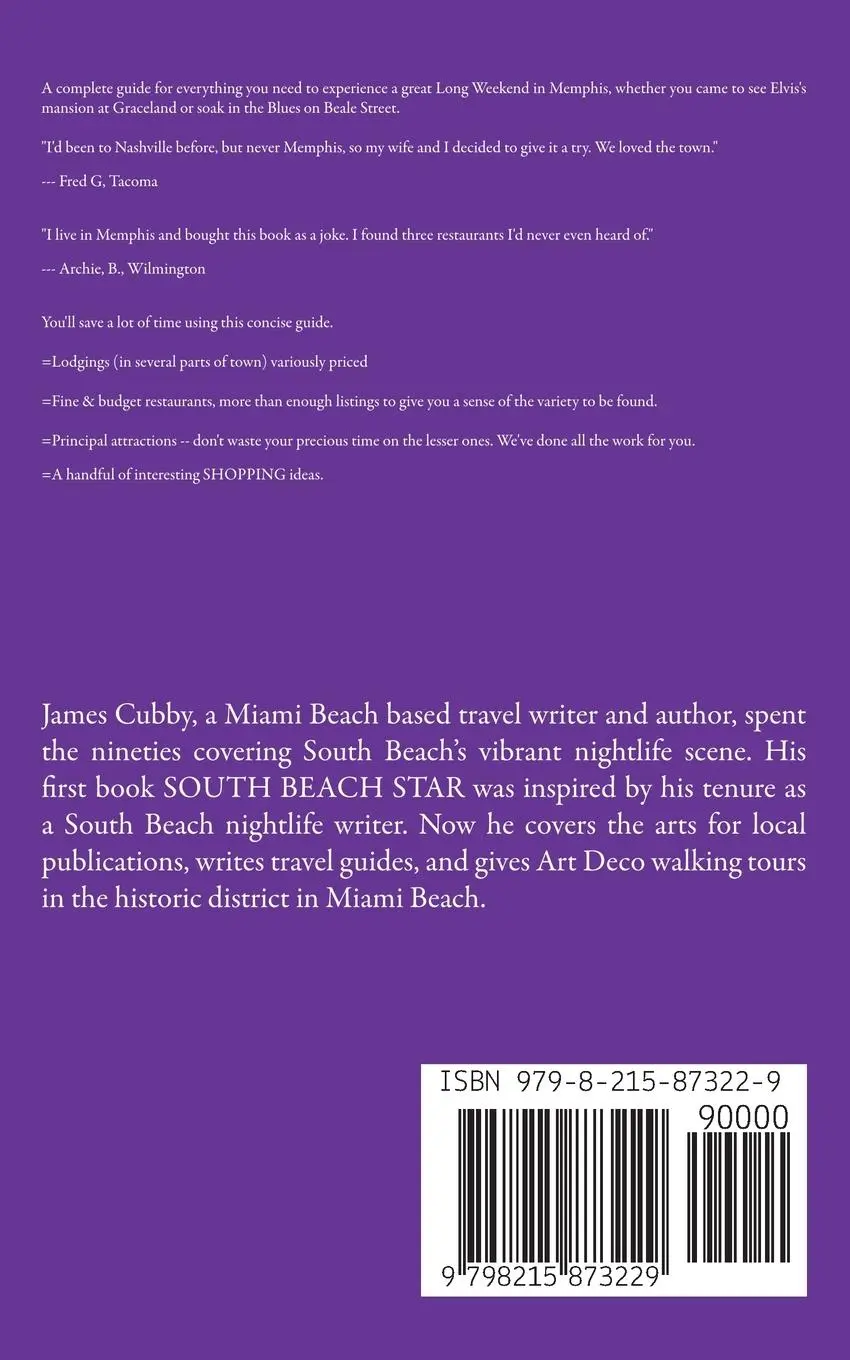 Rückseite: 9798215873229 | Memphis - The Cubby 2023 Long Weekend Guide | James Cubby | Buch