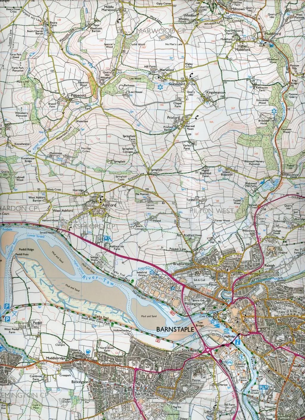 Bild: 9780319243329 | Bideford, Ilfracombe and Barnstaple | Ordnance Survey | (Land-)Karte